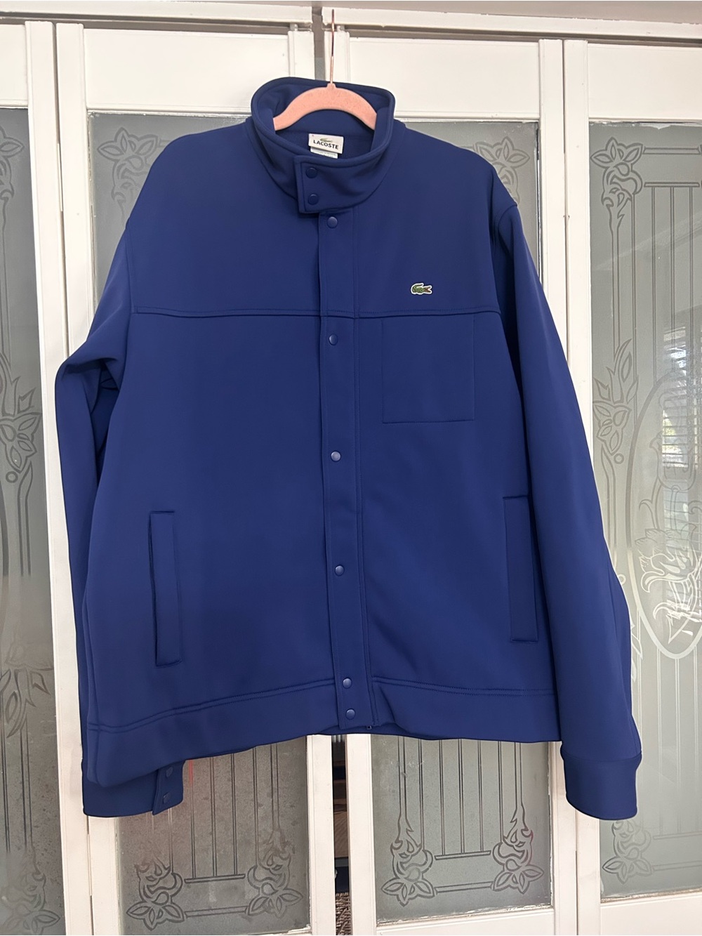 Lacoste Men's Deep Royal Blue Snap Jacket with Crocodile Logo XL